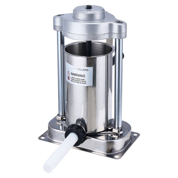 Manual Vertical Sausage Stuffer, 2L, Stainless Steel, 2 Tubes