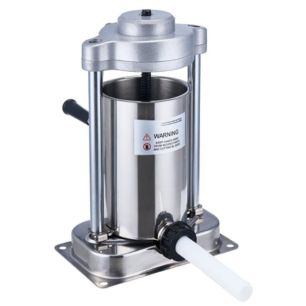 Manual Vertical Sausage Stuffer, 2L, Stainless Steel, 2 Tubes
