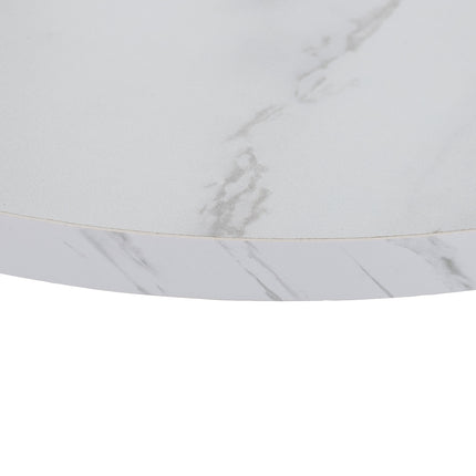 Marble Look Nesting Tables, Set of 2, Metal Legs