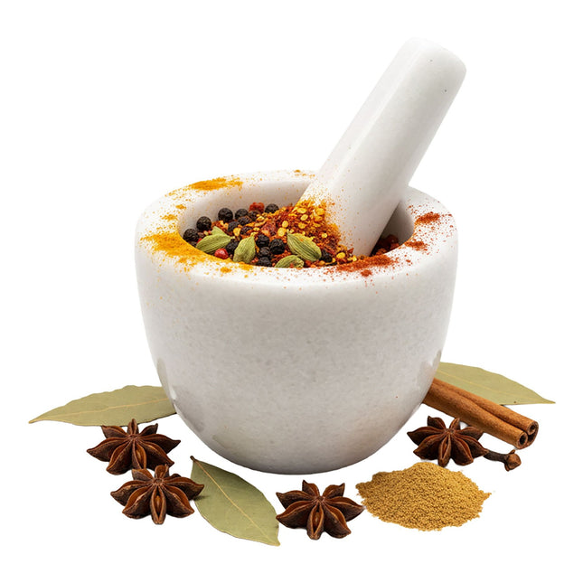 Marble Mortar and Pestle – Round, Unpolished Interior