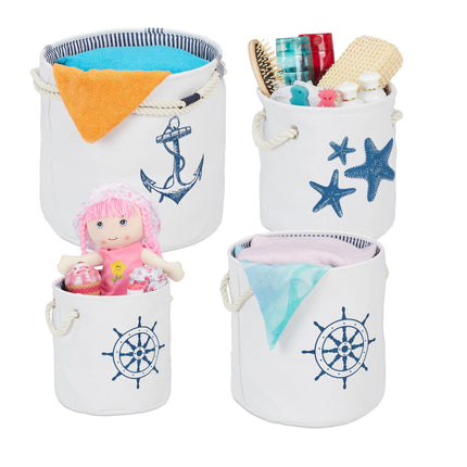 Marine style storage basket set of 4