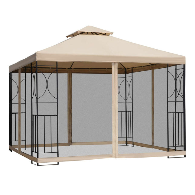 3x3M weatherproof marquee with 4 metal shelves