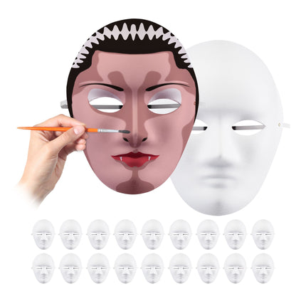 Mask white set of 20
