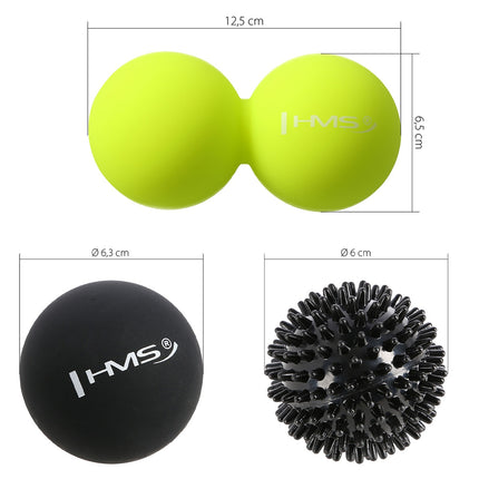 Massage Ball Set, 3 Pieces, Ideal for Muscle Relief