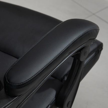 Black swivel massage chair - 7 points, adjustable footrest