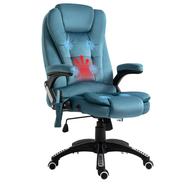 Ergonomic massage office chair, height adjustable, blue