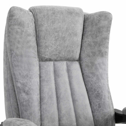 Reclining gray massage chair with heat and footrest