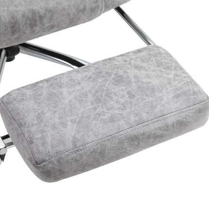 Reclining gray massage chair with heat and footrest