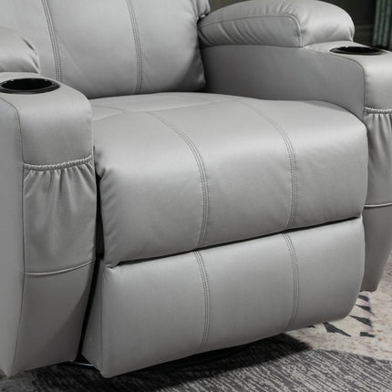 Gray artificial leather massage chair - Armchair with remote control and tilt function