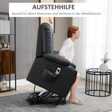 Reclining massage chair, USB & Remote control, 150 kg Capacity, Black