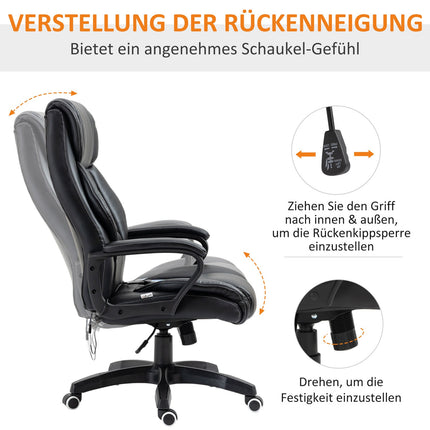 Ergonomic gaming chair with adjustable height and 6 vibration points