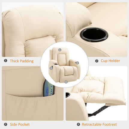 Lying massage and heating TV chair with remote control, cup holder