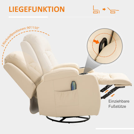 Lying massage and heating TV chair with remote control, cup holder