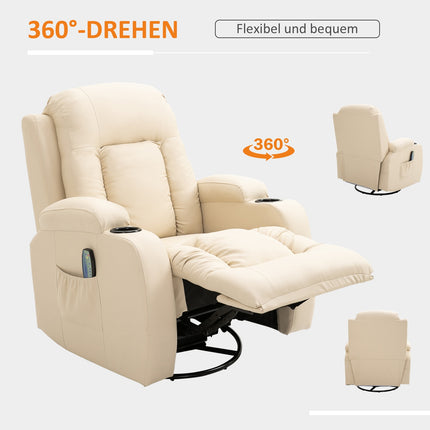 Lying massage and heating TV chair with remote control, cup holder