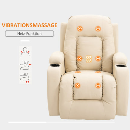 Lying massage and heating TV chair with remote control, cup holder