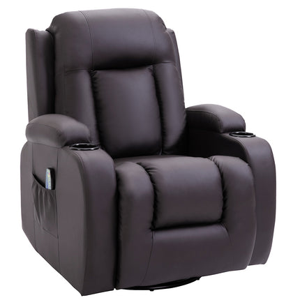 Massage Chair With Heat & Lying, Cup Holder, Brown