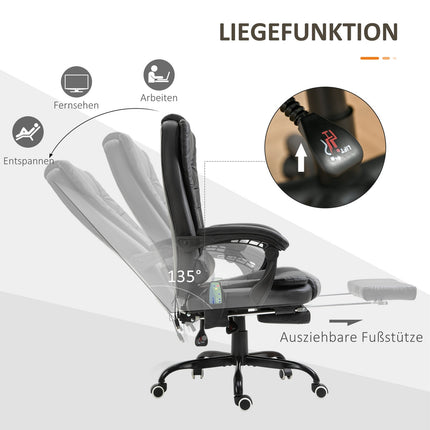 Massage chair with 7 points, adjustable tilt and footrest