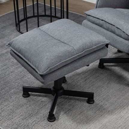 Electric gray swivel massage chair with footstool and remote control