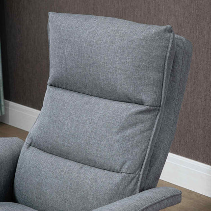 Electric gray swivel massage chair with footstool and remote control
