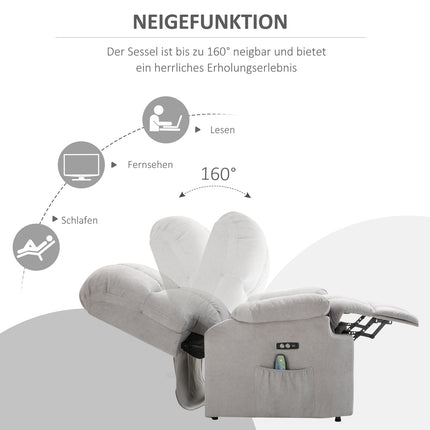 Massage chair with standing aid, adjustable, USB remote control