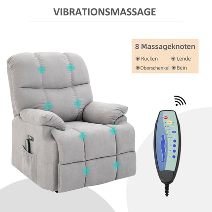 Massage chair with standing aid, adjustable, USB remote control
