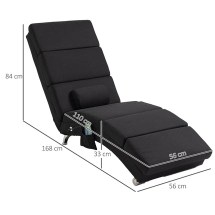 Massage Chair with 8 Vibration Points, 5 Modes, Black