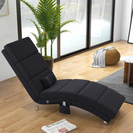 Massage Chair with 8 Vibration Points, 5 Modes, Black