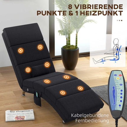 Massage Chair with 8 Vibration Points, 5 Modes, Black