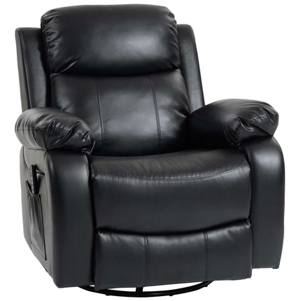 Massage Chair with 8 Vibration Points, Reclining, Black