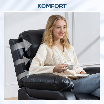 Massage Chair with 8 Vibration Points, Reclining, Black