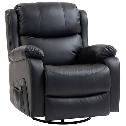 Massage Chair with Heat, Recline, Faux Leather, Black