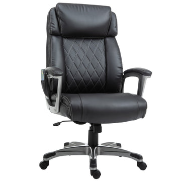 Massage office chair, artificial leather, swivel, with headrest