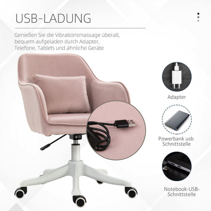 Massage office chair with vibration and adjustable armrests