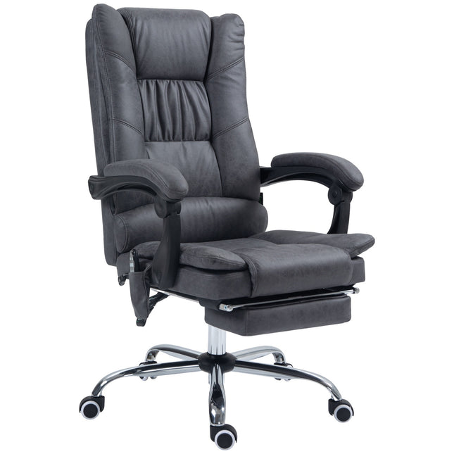 Ergonomic office chair with heating & footrest, microfiber