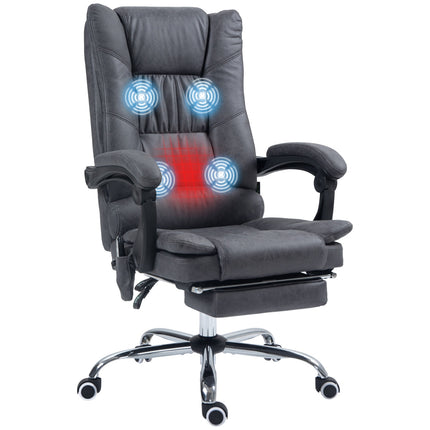 Ergonomic office chair with heating & footrest, microfiber