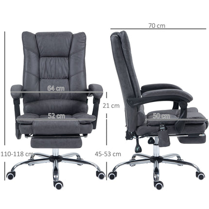 Ergonomic office chair with heating & footrest, microfiber