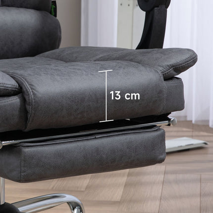 Ergonomic office chair with heating & footrest, microfiber