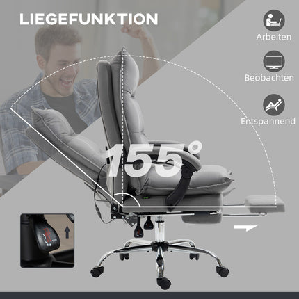 Ergonomic office chair with heating, tilt, footrest, adjustable height
