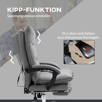 Ergonomic office chair with heating, tilt, footrest, adjustable height