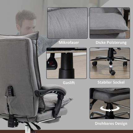 Ergonomic office chair with heating, tilt, footrest, adjustable height