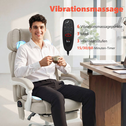 Massage Office Chair with 6-Point System and Lumbar Heat