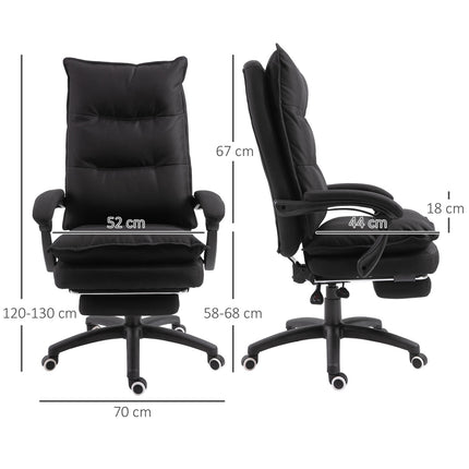 Ergonomic office chair, massage & recline with footrest, black