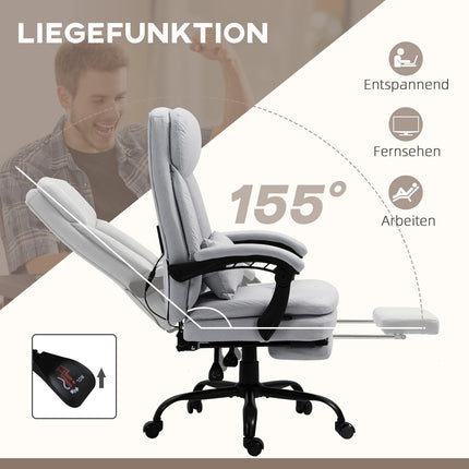 Ergonomic reclining office chair, gray - massage function
