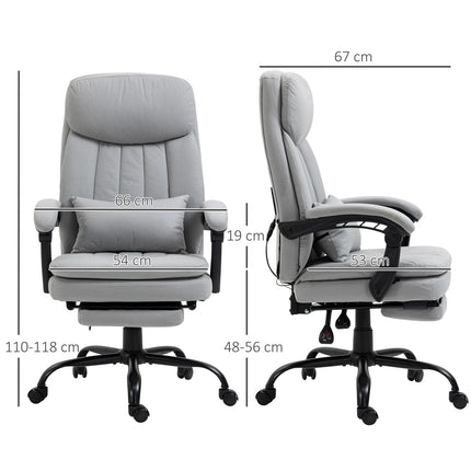 Ergonomic reclining office chair, gray - massage function