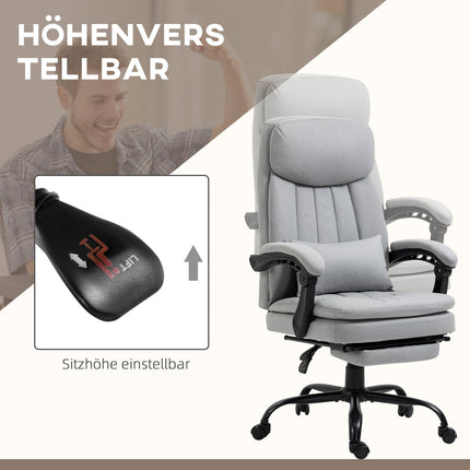 Ergonomic reclining office chair, gray - massage function