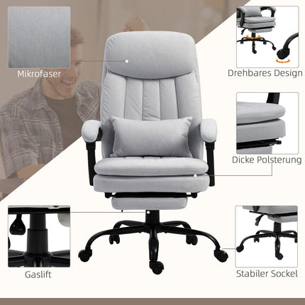 Ergonomic reclining office chair, gray - massage function