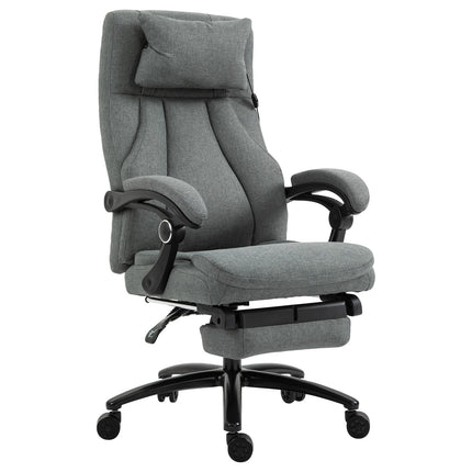 Ergonomic reclining gray office chair - adjustable in height
