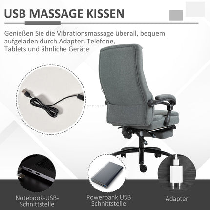 Ergonomic reclining gray office chair - adjustable in height