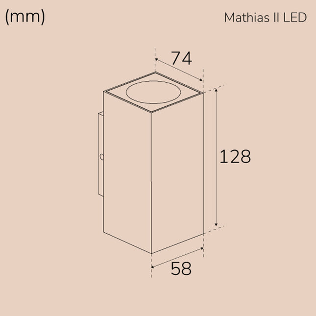 Mathias II Wall light LED IP65 3000K 6W 520lm Anthracite