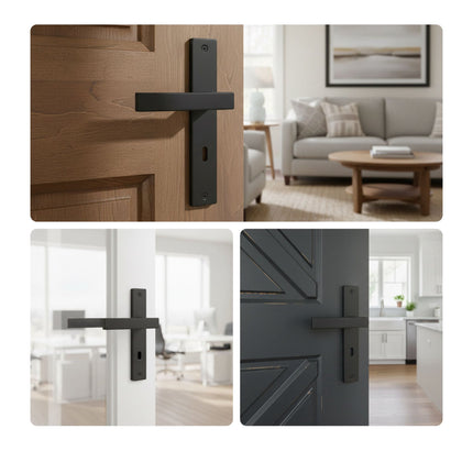 Matt Black Door Handle Set for Interior Doors